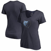 Memphis Grizzlies Women's X-Ray Slim Fit V-Neck T-Shirt Navy