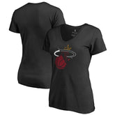 Miami Heat Women's X-Ray Slim Fit V-Neck T-Shirt Black