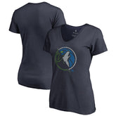Minnesota Timberwolves Women's X-Ray Slim Fit V-Neck T-Shirt Navy