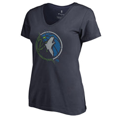 Minnesota Timberwolves Women's X-Ray Slim Fit V-Neck T-Shirt Navy