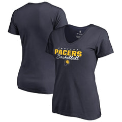 Indiana Pacers Women's Script Assist V-Neck T-Shirt Navy