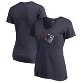 New England Patriots Women's X-Ray V-Neck T-Shirt Navy