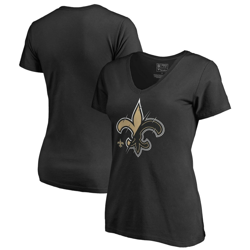 New Orleans Saints Women's X-Ray Slim Fit V-Neck T-Shirt Black