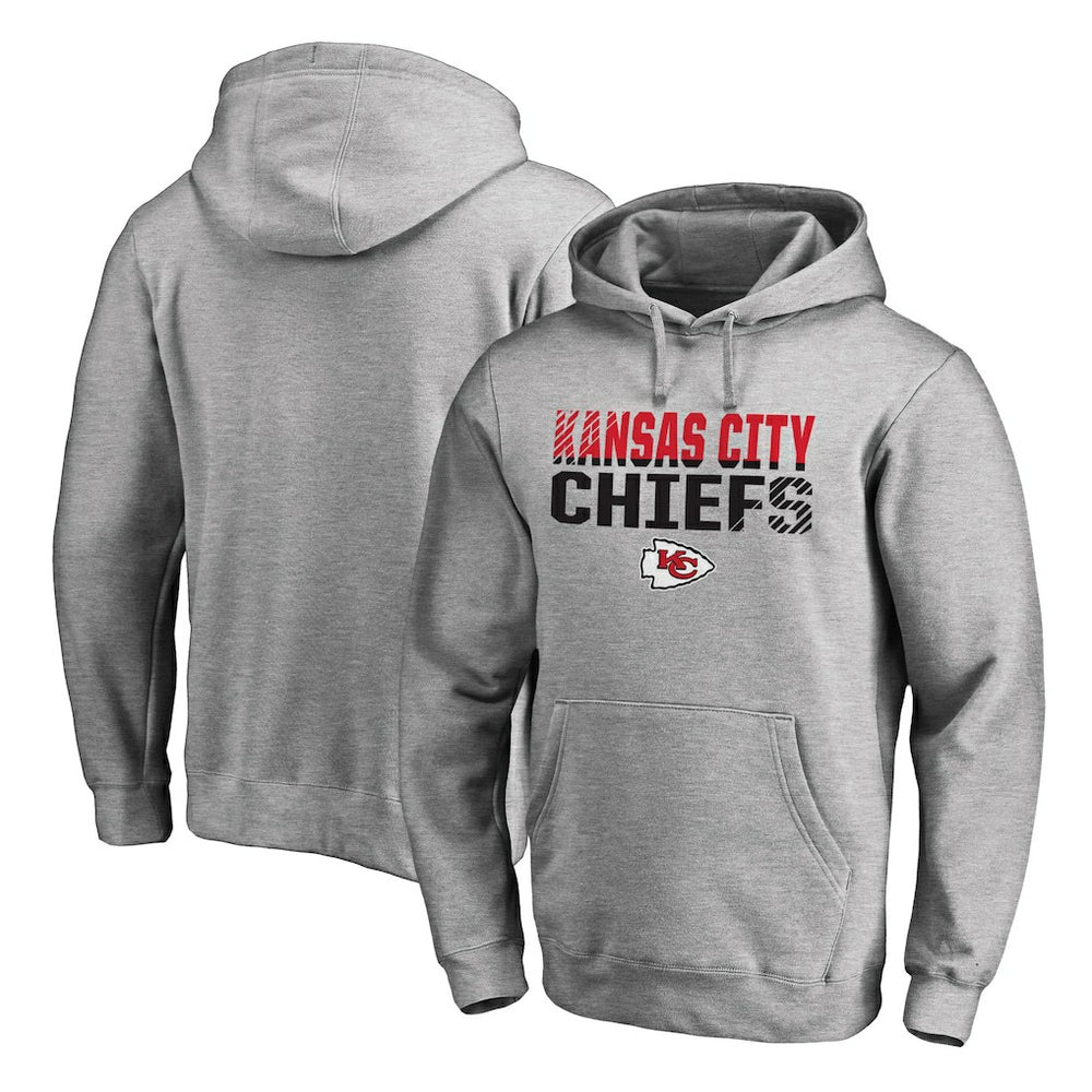 Kansas City Chiefs Iconic Collection Fade Out Pullover Hoodie Ash