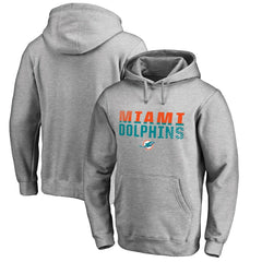 Miami Dolphins Iconic Collection Fade Out Pullover Hoodie Ash
