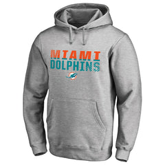 Miami Dolphins Iconic Collection Fade Out Pullover Hoodie Ash