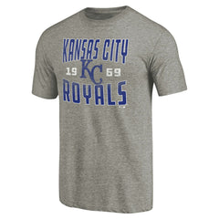 Kansas City Royals Cooperstown Collection Antique Stack Tri-Blend T-Shirt - Gray - MLB Online