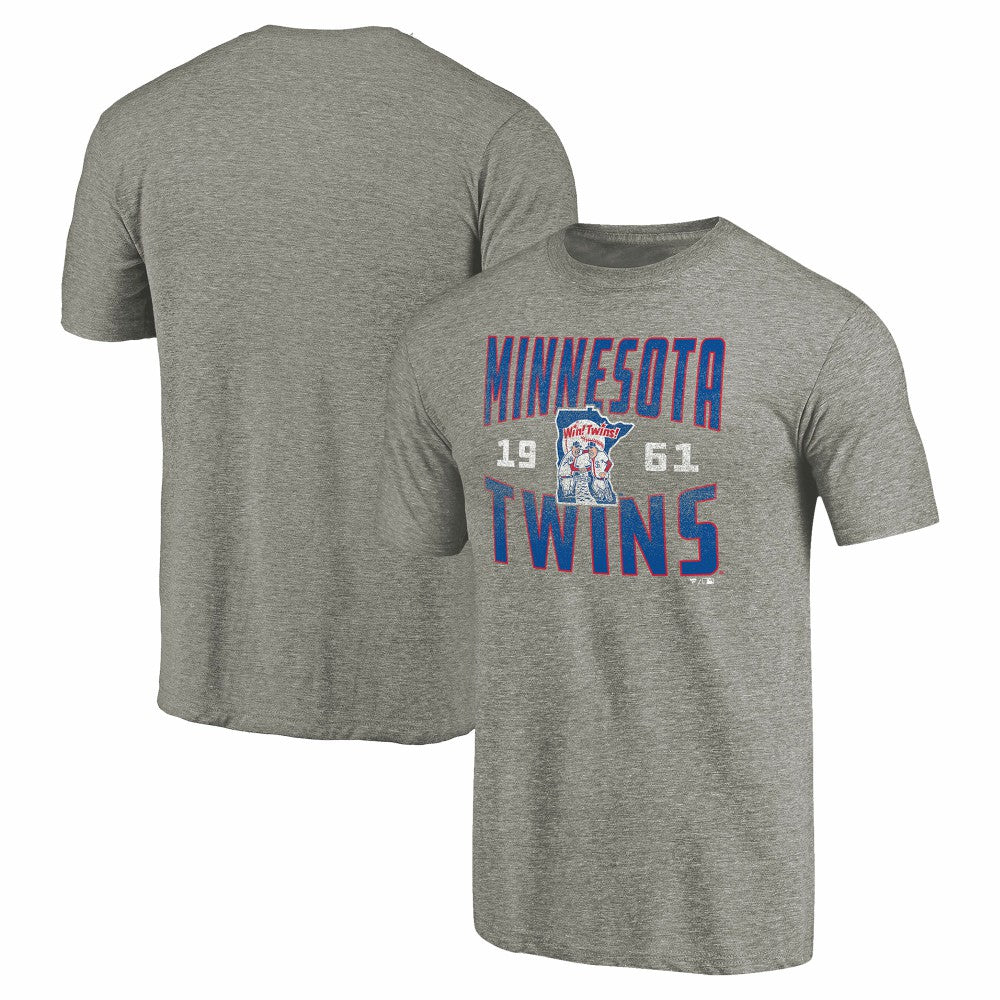 Minnesota Twins Cooperstown Collection Antique Stack Tri-Blend T-Shirt - Gray - MLB Sale