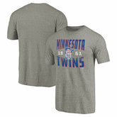 Minnesota Twins Cooperstown Collection Antique Stack Tri-Blend T-Shirt - Gray - MLB Sale