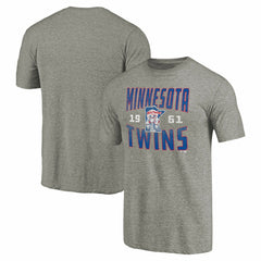 Minnesota Twins Cooperstown Collection Antique Stack Tri-Blend T-Shirt - Gray - MLB Sale