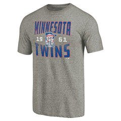 Minnesota Twins Cooperstown Collection Antique Stack Tri-Blend T-Shirt - Gray - MLB Sale