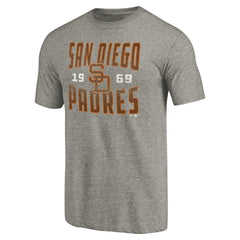 San Diego Padres Cooperstown Collection Antique Stack Tri-Blend T-Shirt - Gray - MLB Online
