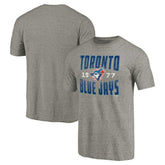 Toronto Blue Jays Cooperstown Collection Antique Stack Tri-Blend T-Shirt - Gray - MLB Discount