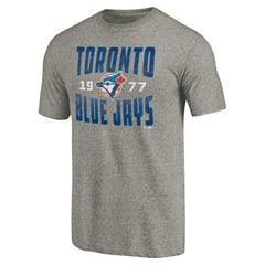 Toronto Blue Jays Cooperstown Collection Antique Stack Tri-Blend T-Shirt - Gray - MLB Discount