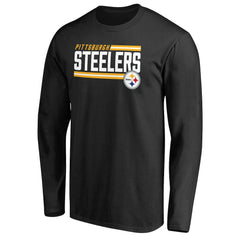 Pittsburgh Steelers Iconic Collection On Side Stripe Long Sleeve T-Shirt Black