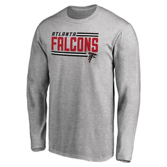 Atlanta Falcons Iconic Collection On Side Stripe Long Sleeve T-Shirt Ash