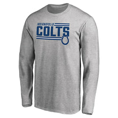 Indianapolis Colts Iconic Collection On Side Stripe Long Sleeve T-Shirt Ash