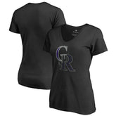 Colorado Rockies Women's X-Ray V-Neck T-Shirt - Black - MLB Sale
