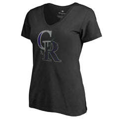 Colorado Rockies Women's X-Ray V-Neck T-Shirt - Black - MLB Sale