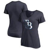 Tampa Bay Rays Women's X-Ray V-Neck T-Shirt - Navy - MLB Discount