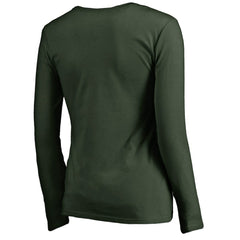 Green Bay Packers Women's Iconic Collection Script Assist Long Sleeve V-Neck T-Shirt Green