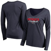 New England Patriots Women's Iconic Collection Script Assist Long Sleeve V-Neck T-Shirt Navy