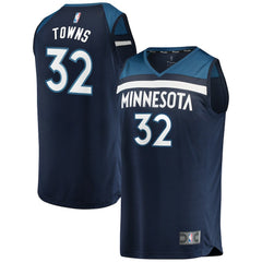 Karl-Anthony Towns Minnesota Timberwolves Fast Break Replica Player Jersey Navy Icon Edition | Fanatics Lifestyle