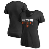 Baltimore Orioles Women's Fade Out V-Neck T-Shirt - Black - MLB Discount