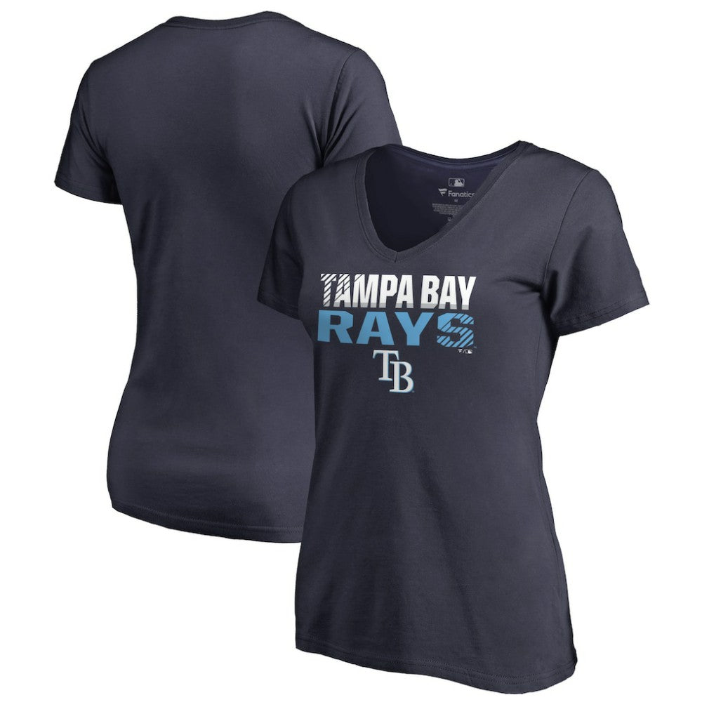 Tampa Bay Rays Women's Fade Out V-Neck T-Shirt - Navy - MLB Online