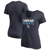 Tampa Bay Rays Women's Fade Out V-Neck T-Shirt - Navy - MLB Online