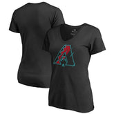 Arizona Diamondbacks Women's X-Ray V-Neck T-Shirt - Black - MLB Sale