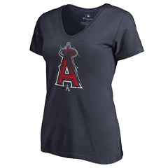 Los Angeles Angels Women's X-Ray V-Neck T-Shirt - Navy - MLB on Sale