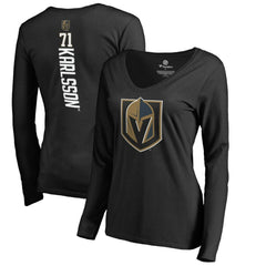 William Karlsson Vegas Golden Knights Women's Backer V-Neck Long Sleeve T-Shirt - Black - NHL 3043007