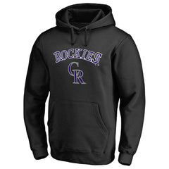 Colorado Rockies Team Lockup Fitted Pullover Hoodie - Black - MLB on Sale