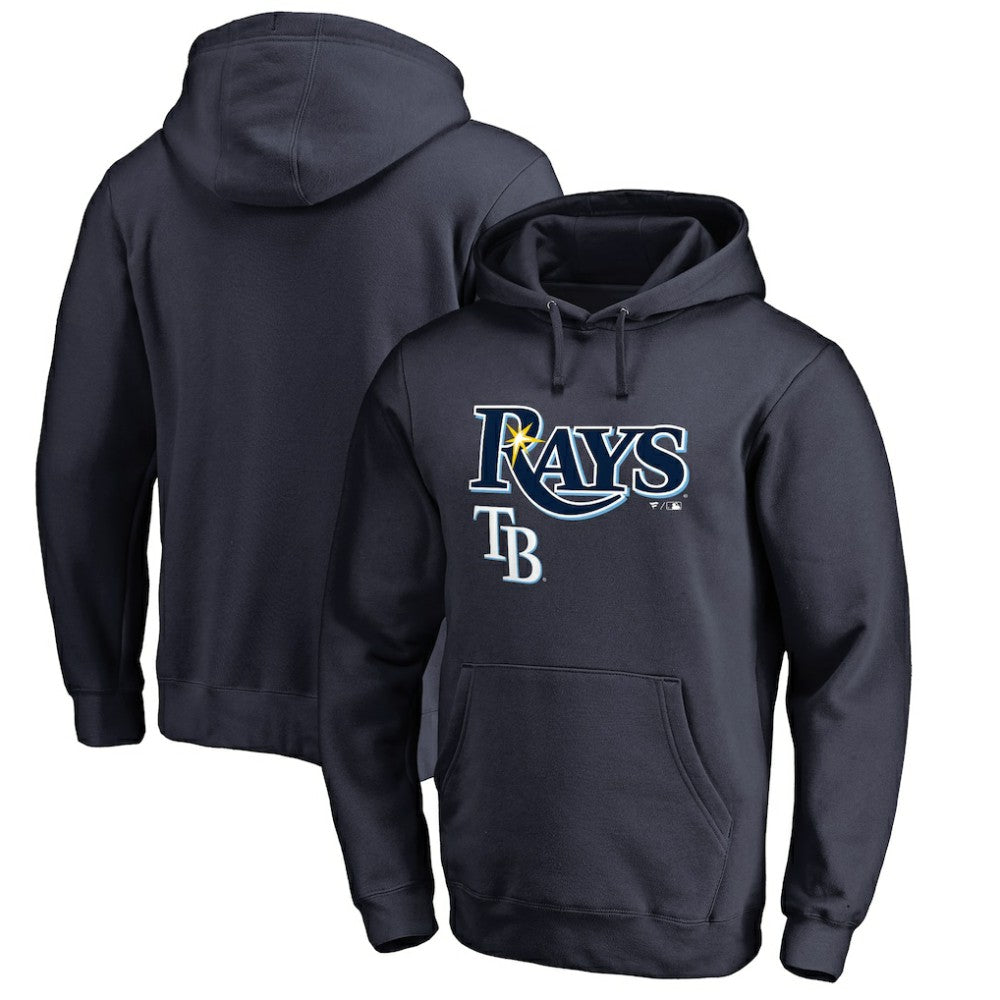 Tampa Bay Rays Team Lockup Fitted Pullover Hoodie - Navy - MLB Discount
