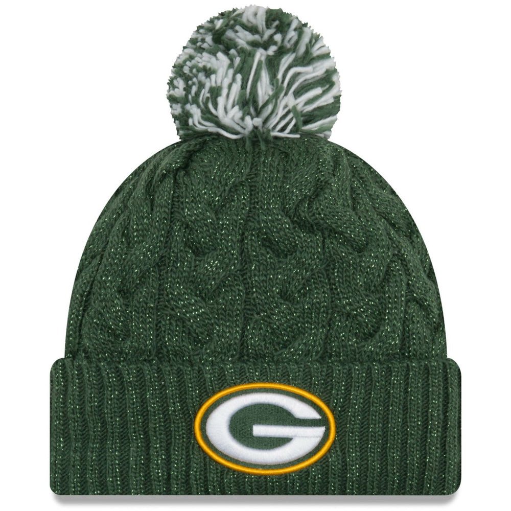 Green Bay Packers New Era Women's Cozy Cable Cuffed Knit Hat Green