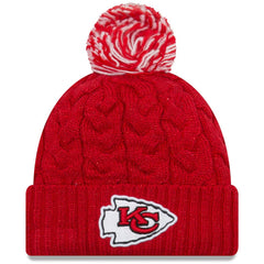 Kansas City Chiefs New Era Women's Cozy Cable Cuffed Knit Hat Red