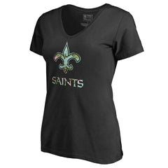 New Orleans Saints Women's Lovely V-Neck T-Shirt Black