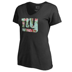 New York Giants Women's Lovely V-Neck T-Shirt Black