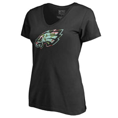 Philadelphia Eagles Women's Lovely V-Neck T-Shirt Black