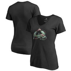 Colorado Avalanche Women's Lovely V-Neck T-Shirt - Black - NHL 3074443