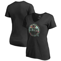 Edmonton Oilers Women's Lovely V-Neck T-Shirt - Black - NHL 3074448