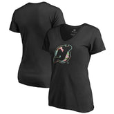 New Jersey Devils Women's Lovely V-Neck T-Shirt - Black - NHL 3074454
