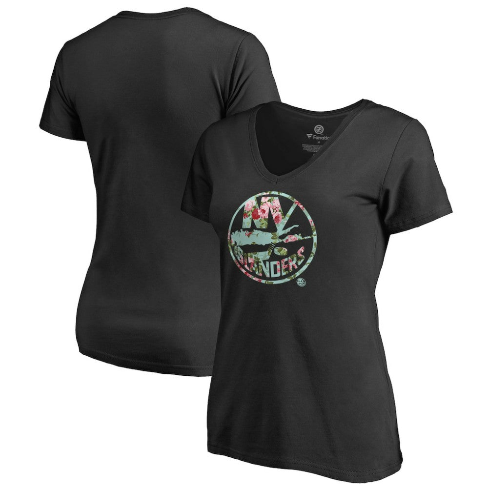 New York Islanders Women's Lovely V-Neck T-Shirt - Black - NHL 3074455