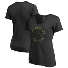 Los Angeles Chargers Women's Camo Collection Liberty V-Neck T-Shirt Black