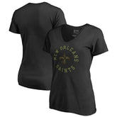 New Orleans Saints Women's Camo Collection Liberty V-Neck T-Shirt Black