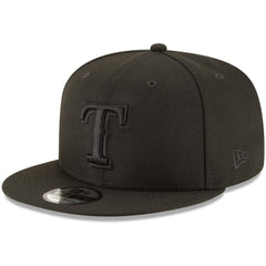 Texas Rangers New Era Black on Black 9FIFTY Team Snapback Adjustable Hat - Black - New Era Lifestyle