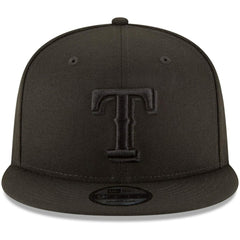 Texas Rangers New Era Black on Black 9FIFTY Team Snapback Adjustable Hat - Black - New Era Lifestyle