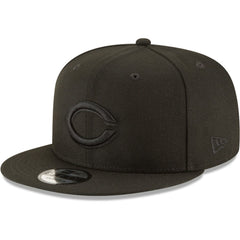 Cincinnati Reds New Era Black on Black 9FIFTY Team Snapback Adjustable Hat - Black - New Era Sale