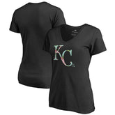 Kansas City Royals Women's Lovely V-Neck T-Shirt - Black - MLB Online